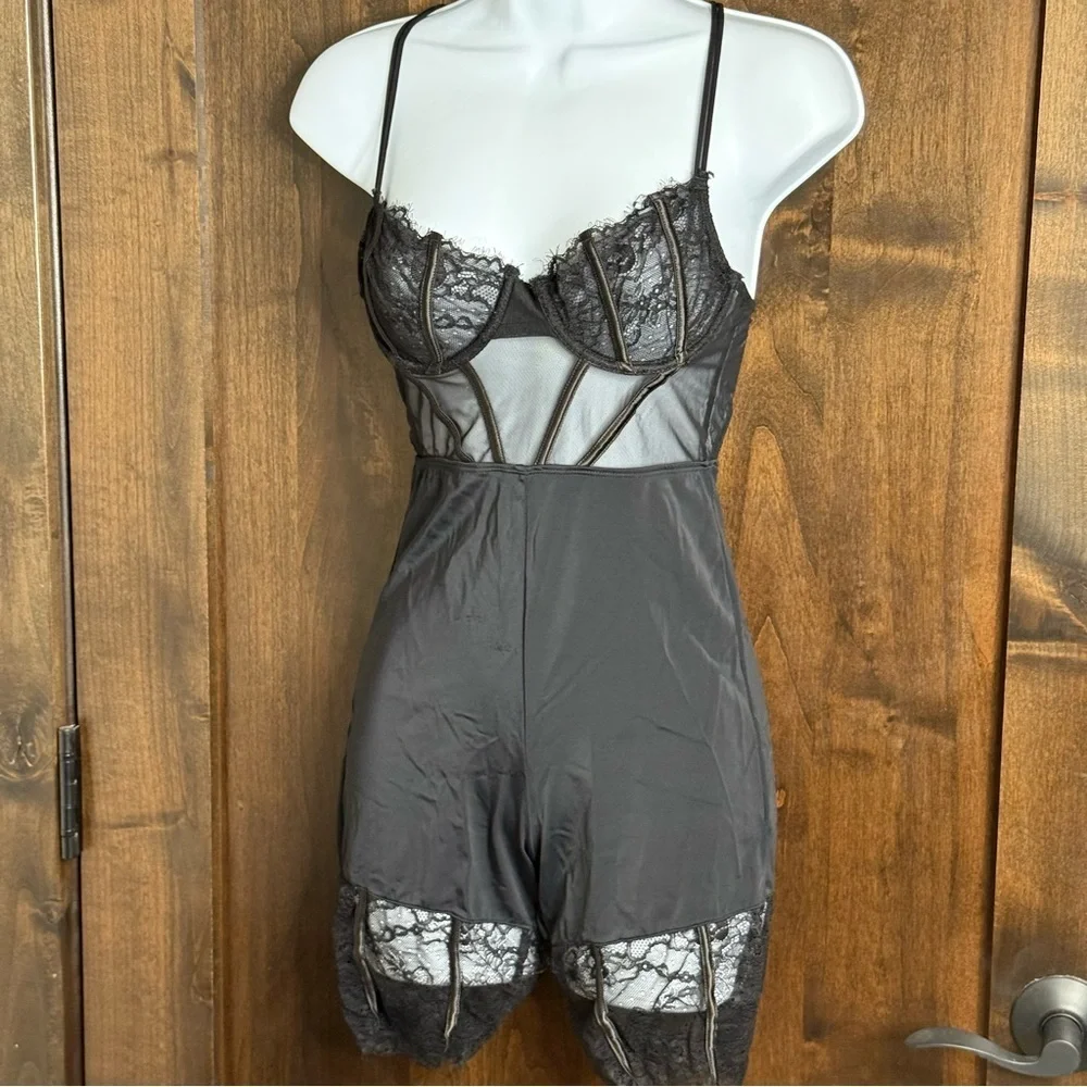 Fashion nova Women's Lingerie Pajamas Size S Black mesh lace Stretch nylon